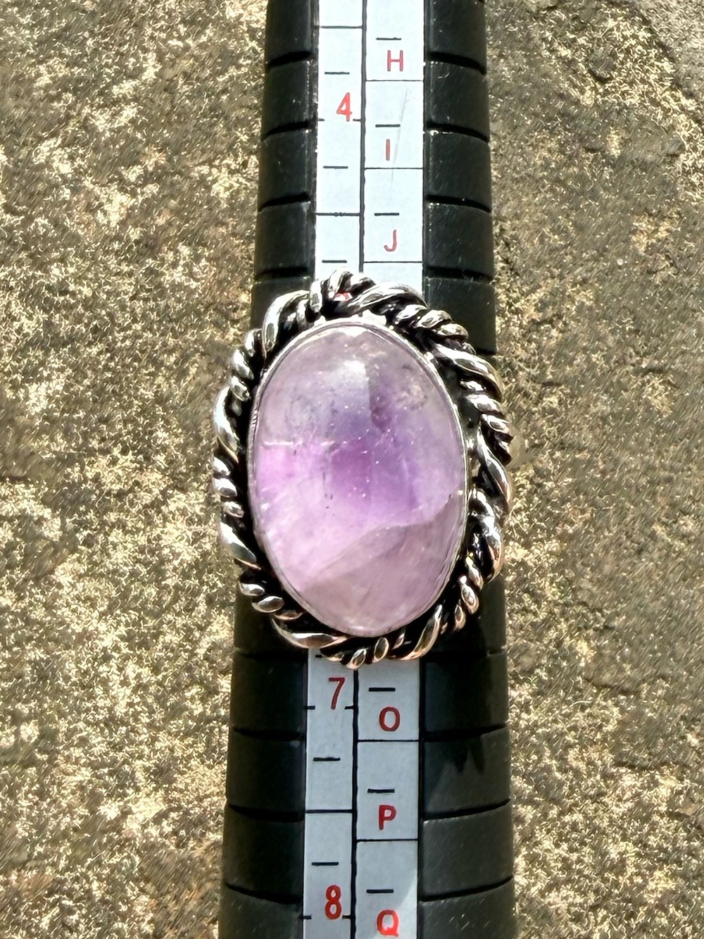 Sterling 925 Silver Amethyst Oval Ring Size 5.75